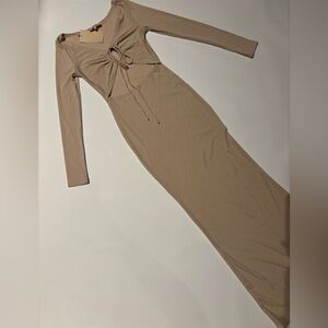 Meshki “Maddie” Beige Midi Dress